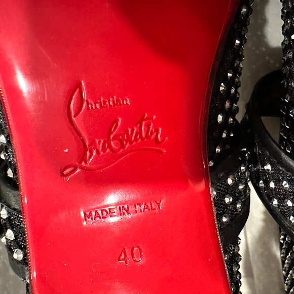 Christian Louboutin MAMASTRAPITINA Strass Crystal Mesh Ballerina Flat Shoes - Picture 16 of 16